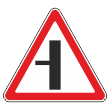 Дорожный знак 2.3.3 «Примыкание второстепенной дороги слева» (металл 0,8 мм, I типоразмер: сторона 700 мм, С/О пленка: тип А коммерческая)